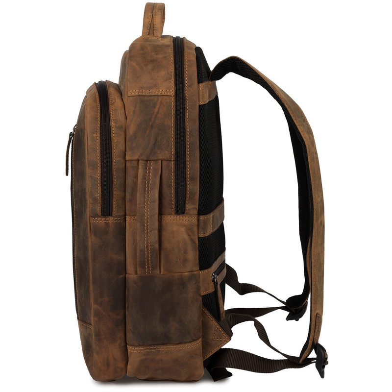 Plecak skórzany na laptopa 15,6 biznesowy duży A4 pojemny brązowy premium Beltimore N09