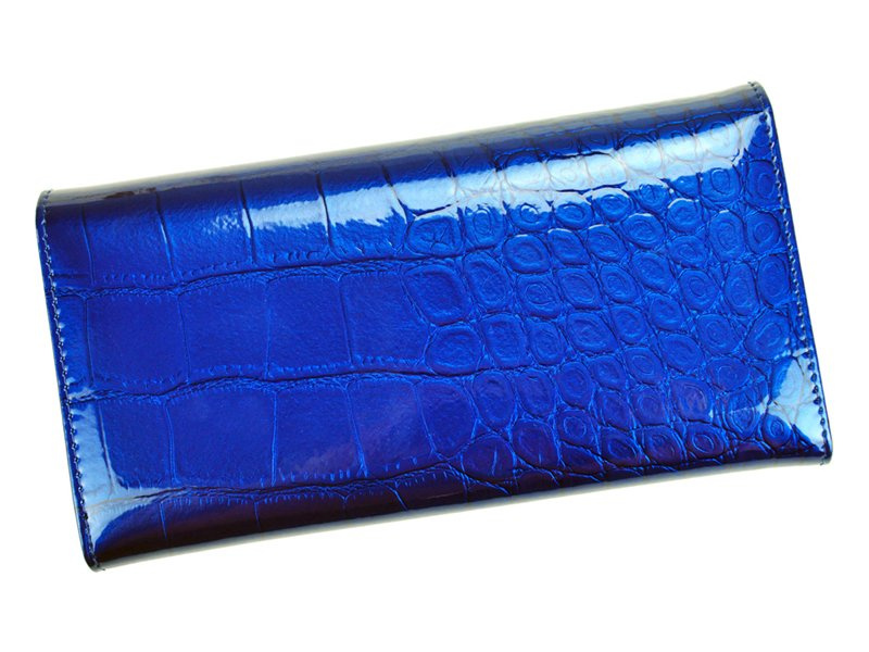 Gregorio damski portfel lakierowany skórzany wzór skóra krokodyla pojemny