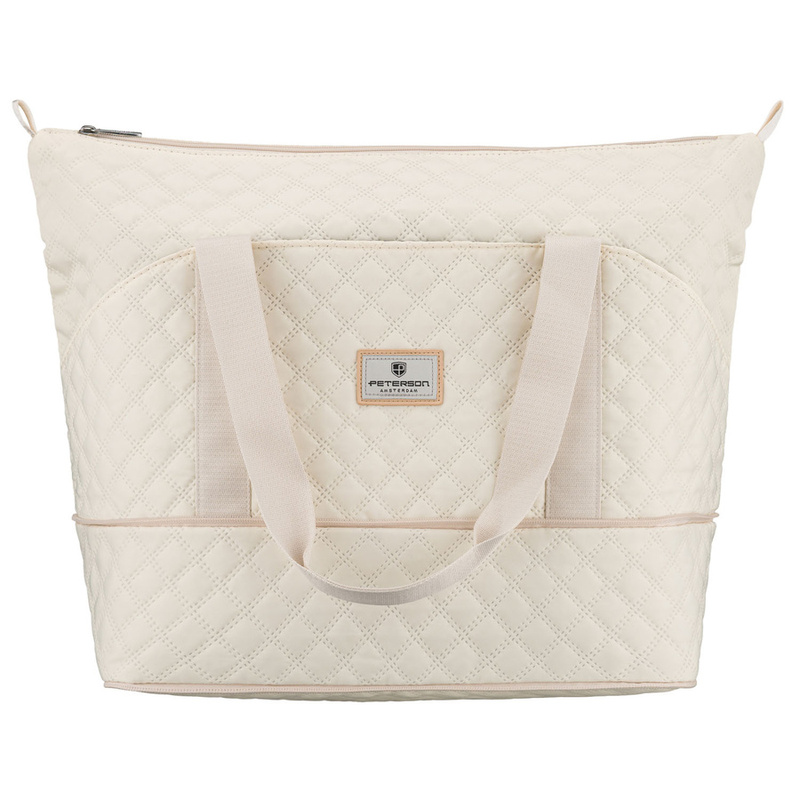 Beżowa, treningowa torba wykonana z poliestru, jednokomorowa - Peterson