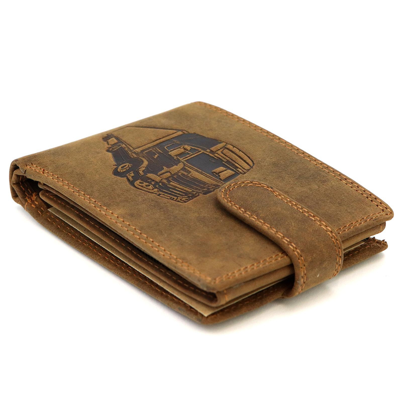 Nordee męski portfel skóra naturalna na zatrzask z indywidualnym wzorem