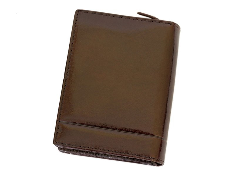 Coveri damski portfel skóra naturalna pionowa portmonetka zapinana duża