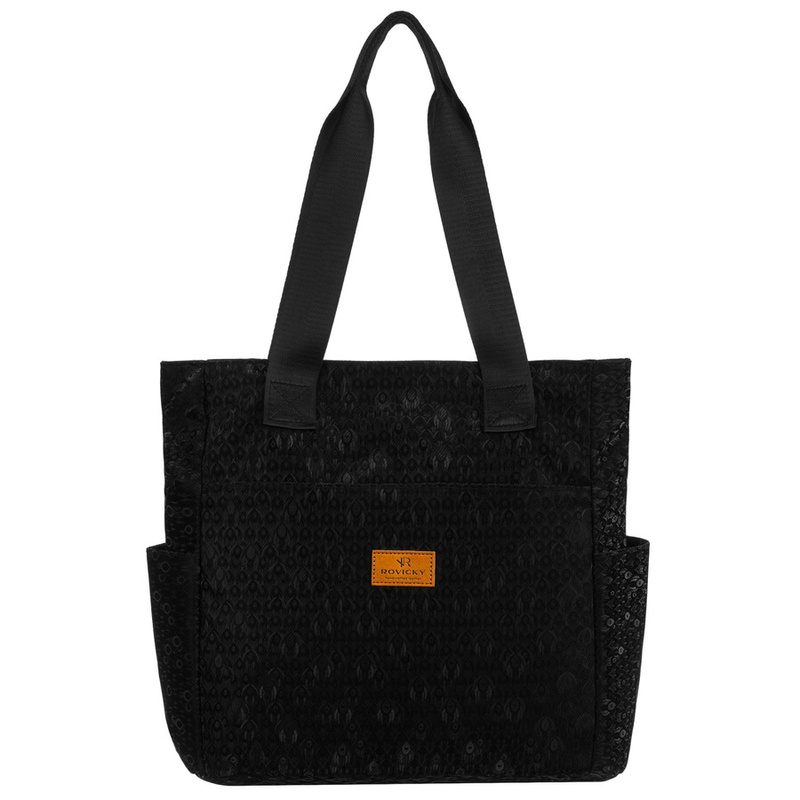 Torba materiałowa shopper w czarnym kolorze - Rovicky