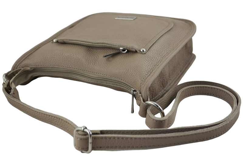 Wygodna listonoszka skórzana damska - Beżowa