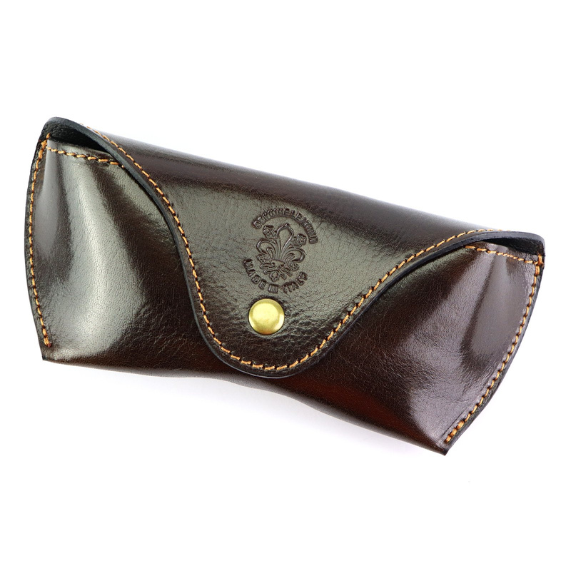 Florence Skórzane Etui Na Okulary Damskie Naturalna Skóra zamknięcie magnes