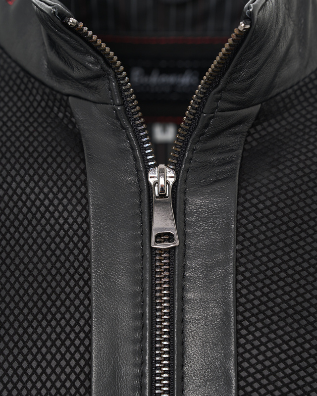 Bukowski męska kurtka skórzana pilotka dekolt stójka zapinana na suwak