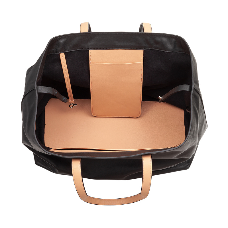 DUDU damska shopperbag skóra naturalna torebka na ramię z kieszeniami