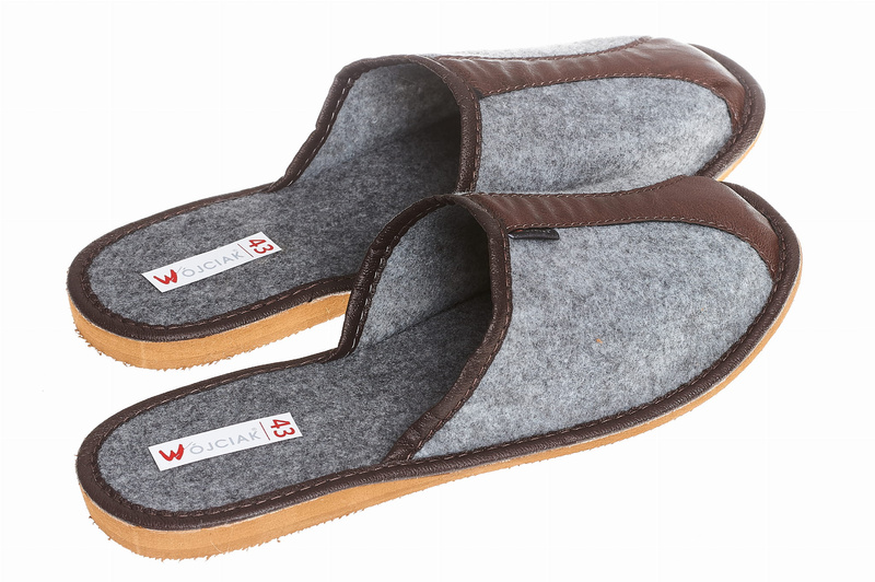 Wójciak Podhale męskie kapcie domowe zabudowane filc wewnętrz wełna