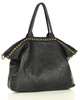 Duża torebka skórzana oversize style shopper bag - MARCO MAZZINI czarny