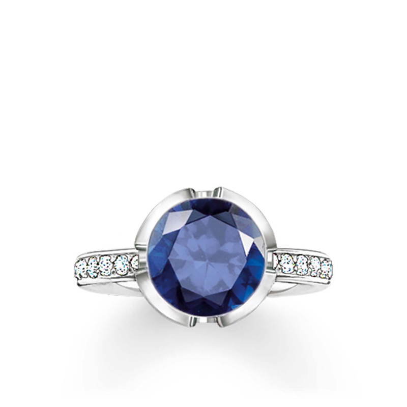 Biżuteria THOMAS SABO 037-050-32-54. Pierścionek, Kolor niebieski srebrny. Kobieta.
