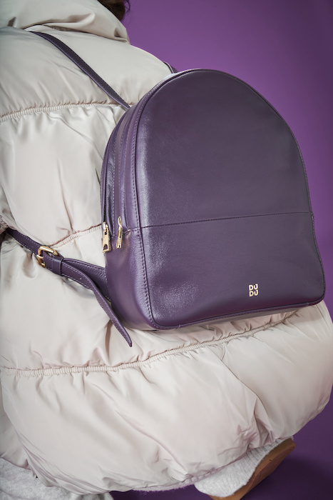 Miejski Damski plecak dwukomorowy skórzany DUDU