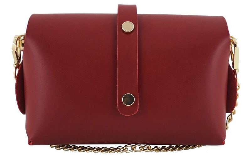 Modna listonoszka wizytowa skórzana - Różowa pudrowa