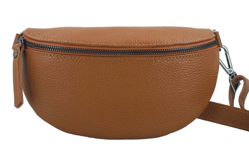 Saszetka / nerka skórzana młodzieżowa - Brązowa jasna