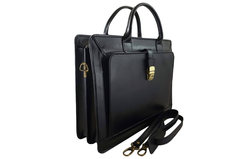 Aktówka męska skórzana Barberinis - Czarny