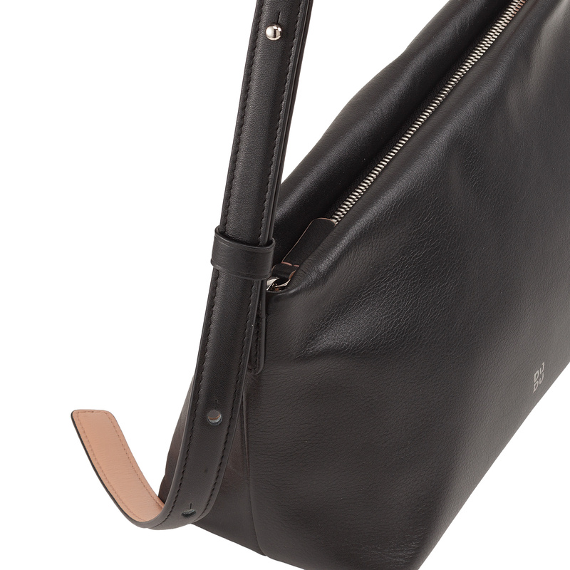 DuDu damska listonoszka skóra naturalna torebka na ramię z kieszenią