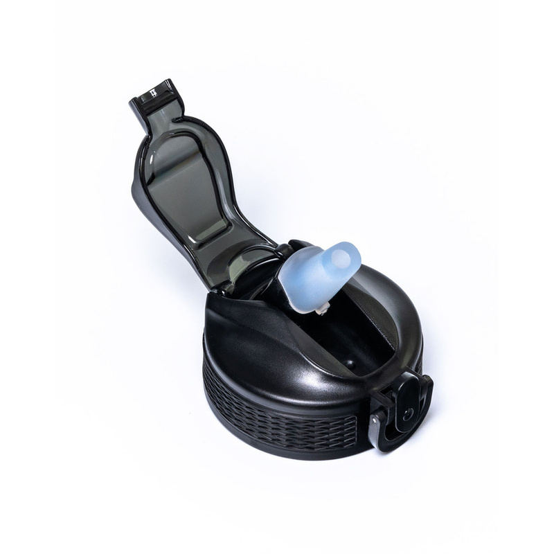 Bidon o pojemności 1000ml w biało-czarnym kolorze ze słomką - Peterson