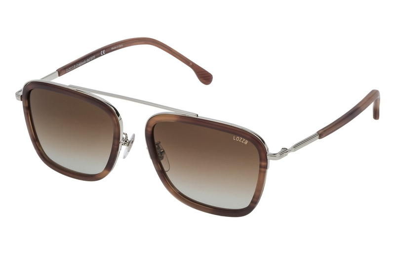 Okulary LOZZA SL2291M-579Y. Okulary przeciwsłoneczne, Kolor srebrny havana. Mężczyzna.