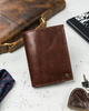Rovicky męski składany portfel skóra naturalna rozbudowany pionowy RFID