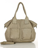 Torebka skórzana shopper bag - MARCO MAZZINI beż taupe