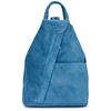 Niebieski Vera Pelle włoski Plecak Skórzany damski mały T53