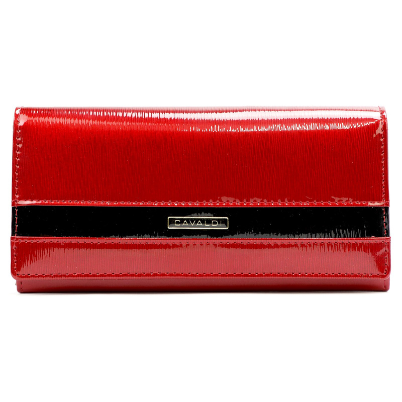 4U Cavaldi damski portfel skóra naturalna lakierowana podłużna portmonetka