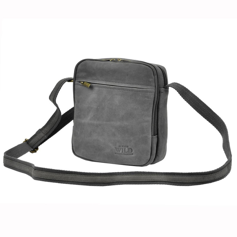 Always Wild męska saszetka skóra naturalna torba przez ramię z kieszeniami