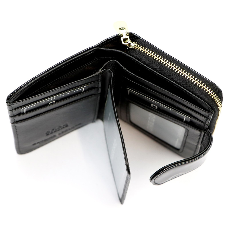 Gregorio portfel damski skóra naturalna lakierowana pionowa portmonetka