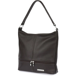 Ciemnobrązowa skórzana listonoszka dwa paski Beltimore I66