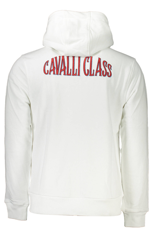 BLUZA MĘSKA CAVALLI CLASS Z ZAMEKIEM BIAŁA