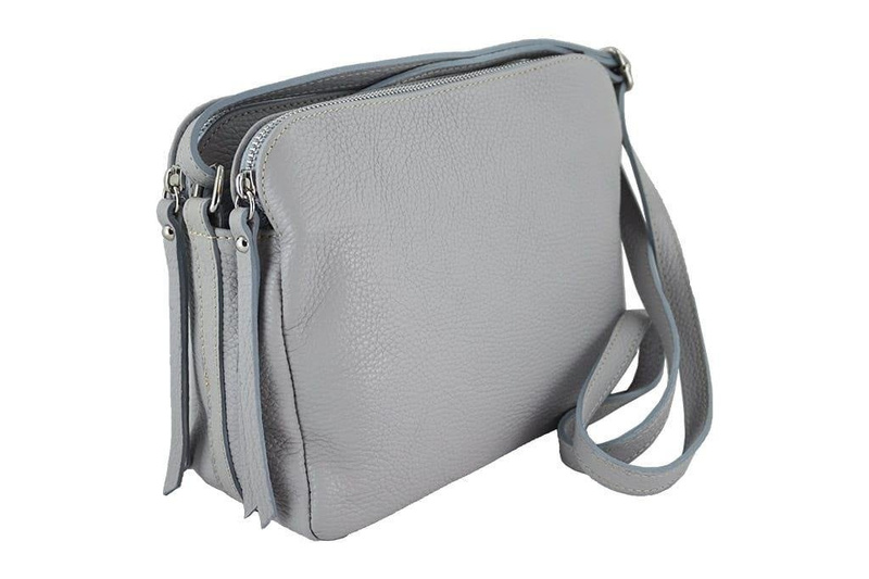 Torebka skórzana damska włoska - Bordowa