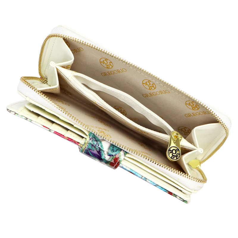 Damski duży Portfel z roślinnym wzorem Gregorio