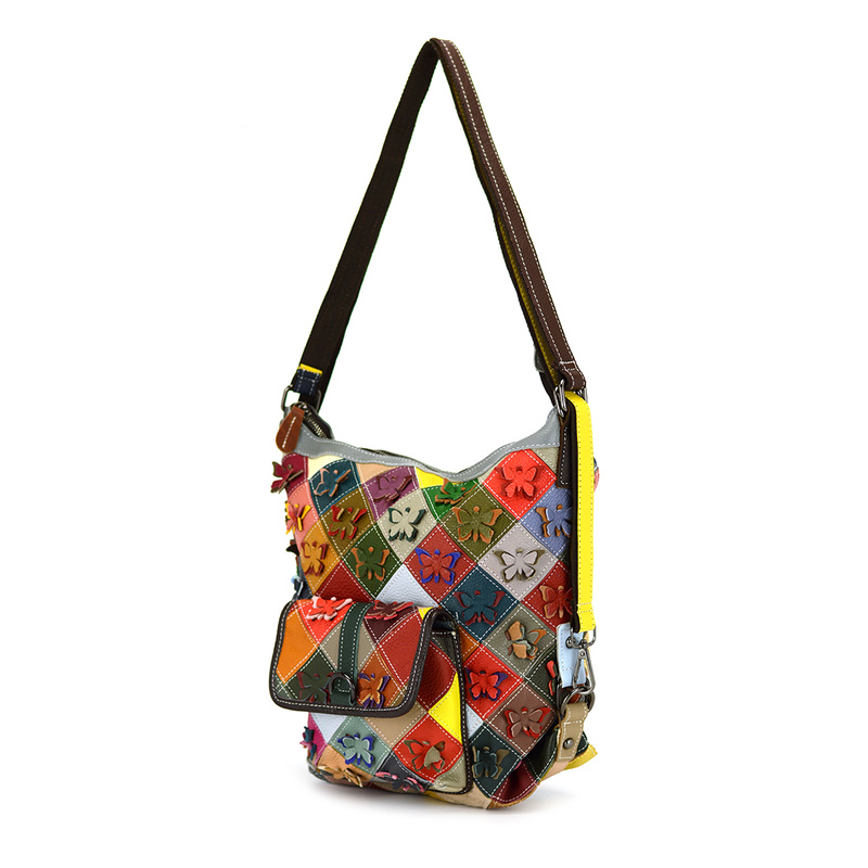 Damska duża torebka i plecak kolorowa mozaika
