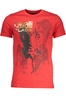 T-SHIRT M�SKI Z KR�TKIM R�KAWEM KLASY CAVALLI CZERWONY