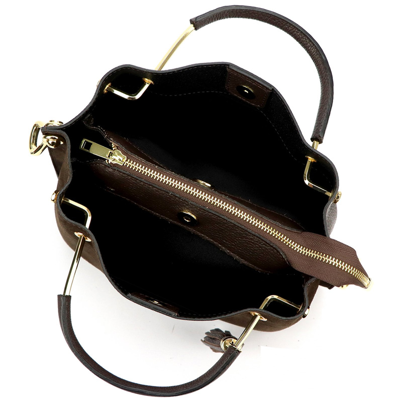 Vera Pelle damski kuferek skóra naturalna torebka z organizerem na ramię