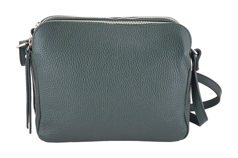 Torebka skórzana damska włoska - Bordowa