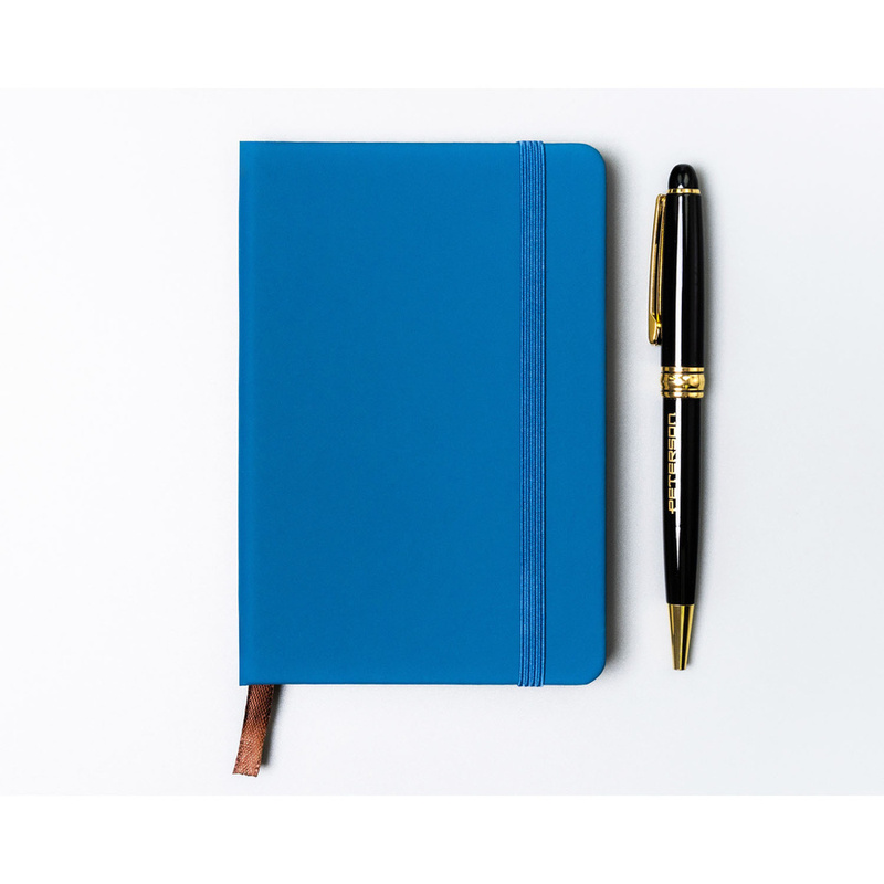 Niebieski notes w formacie A6 zadrukowany w kropki - Peterson