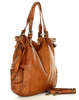 MARCO MAZZINI Miejska torba skórzana z regulowaną rączką old leather handmade camel