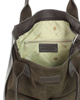 Torebka zamszowa shopper bag z kieszeniami skóra naturalna - MARCO MAZZINI ciemny brąz