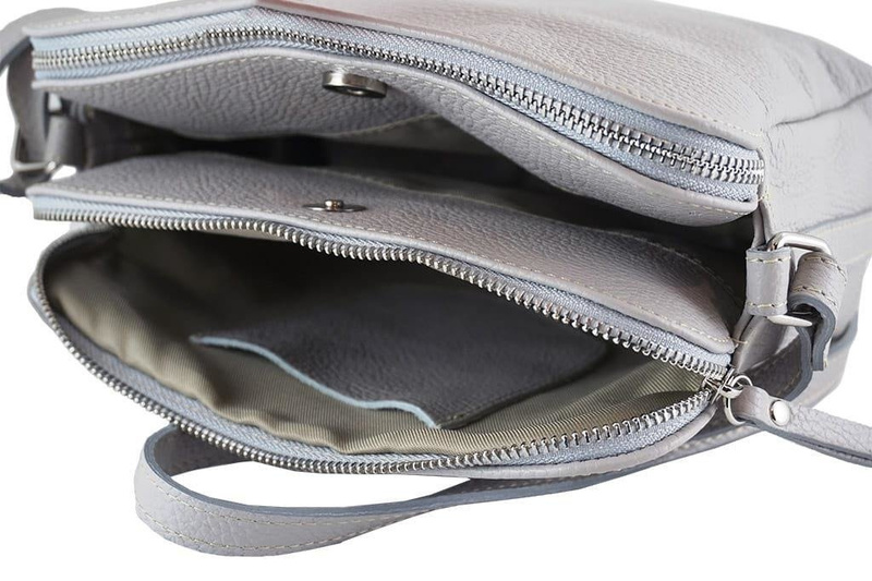 Torebka skórzana damska włoska - Beżowa