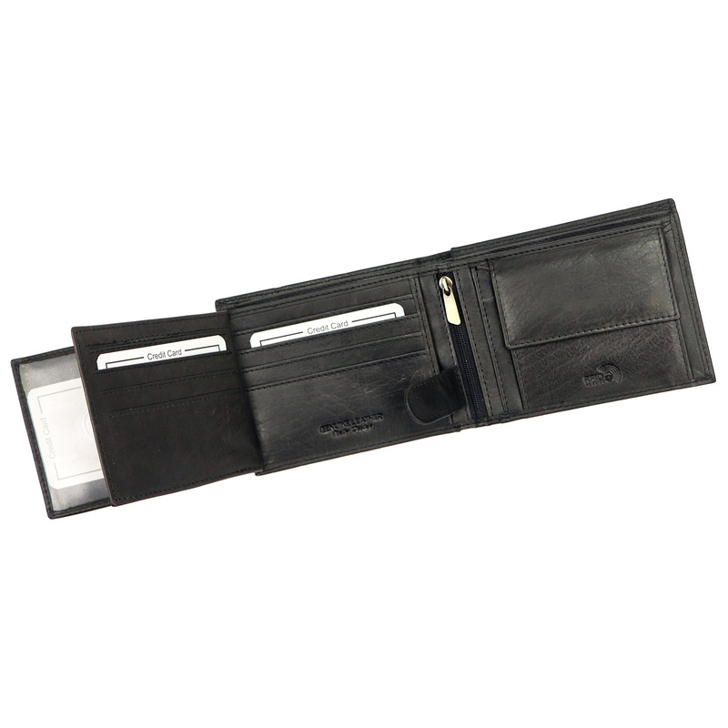 Nordee męski poziomy portfel skóra naturalna kompaktowy i pojemny