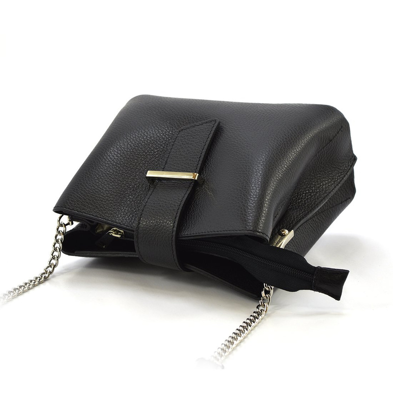 Luka damska listonoszka na ramię skóra naturalna elegancka dwukomorowa