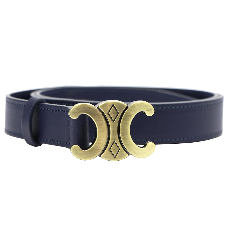 Gregorio Damski pasek do spodni skóra naturalna ze stylową klamrą złotą