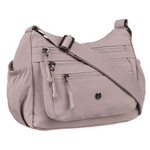 Listonoszka damska w kolorze lila z kieszenią na suwak na froncie - Peterson