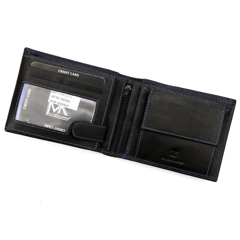 Skórzany męski portfel Money Kepper CDD 5600 SKULL