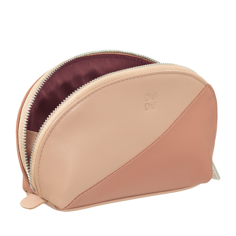 DuDu Kosmetyczka podróżna skóra naturalna z zamkiem błyskawicznym