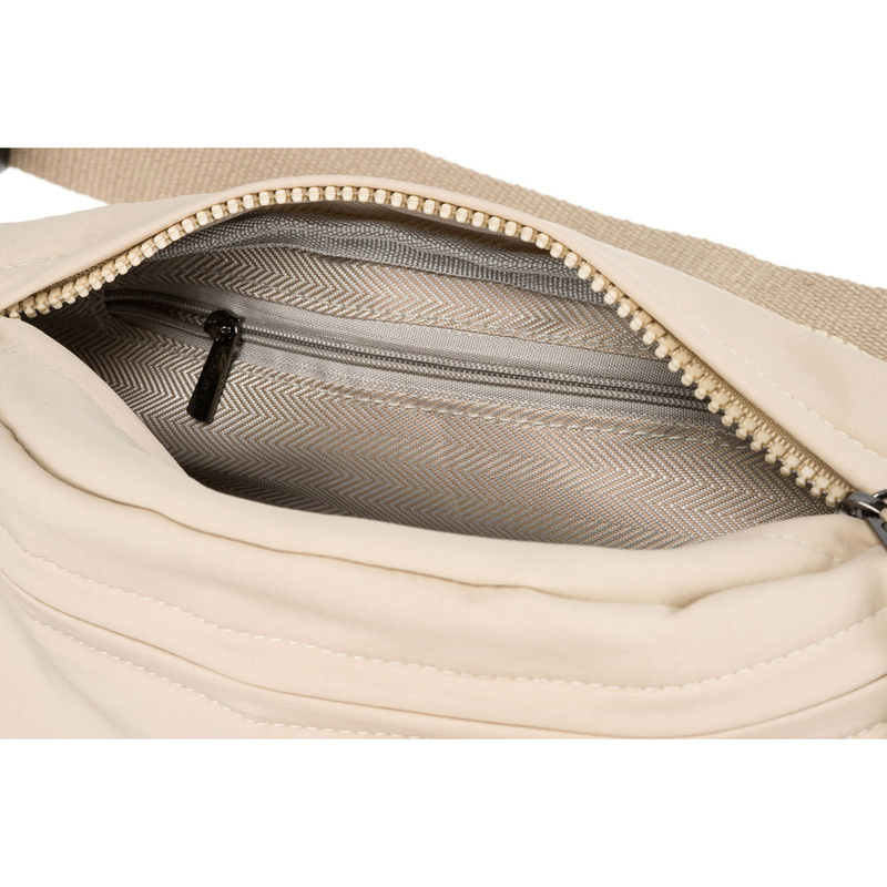 Beżowa, sportowa i praktyczna nerka damska z poliestru - Peterson