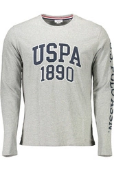 SZARY T-SHIRT MĘSKI Z DŁUGIM RĘKAWEM US POLO