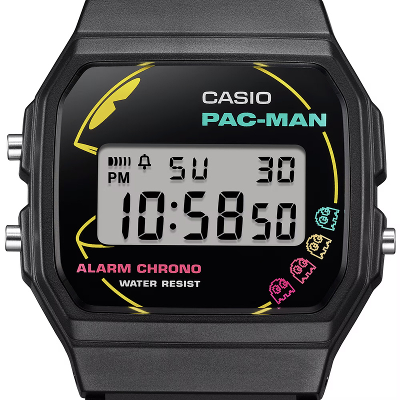 ZEGAREK MĘSKI CASIO F-91WPC-1ADR (zd086b) - PAC-MAN + BOX