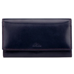 Klasyczny podłużny Skórzany damski portfel na zatrzask EL FORREST RFID