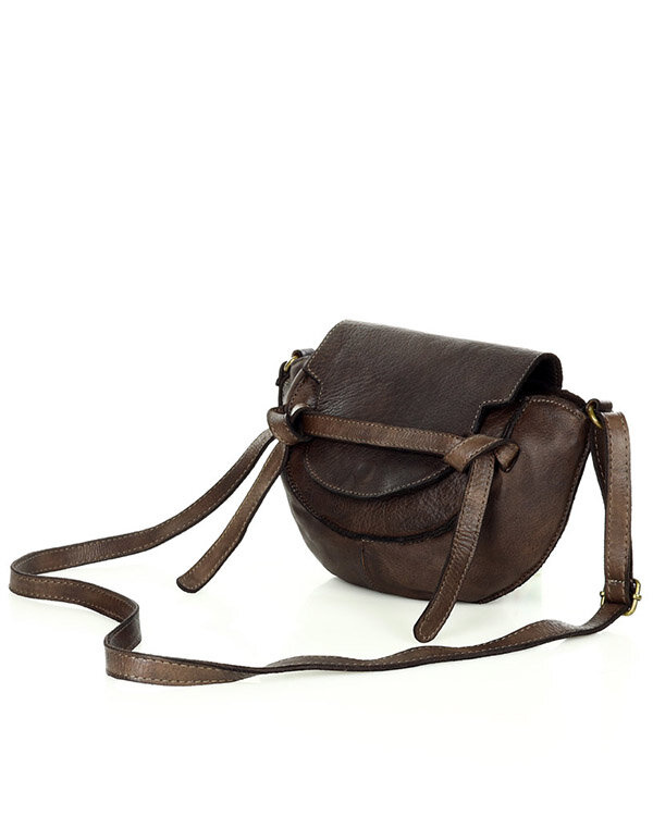 Marco Mazzini Torebka listonoszka skórzana saddle bag brąz caffe