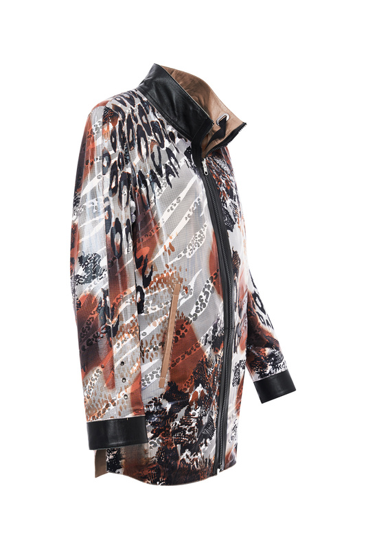 Bukowski Dwustronna damska kurtka skóra naturalna długa z kapturem